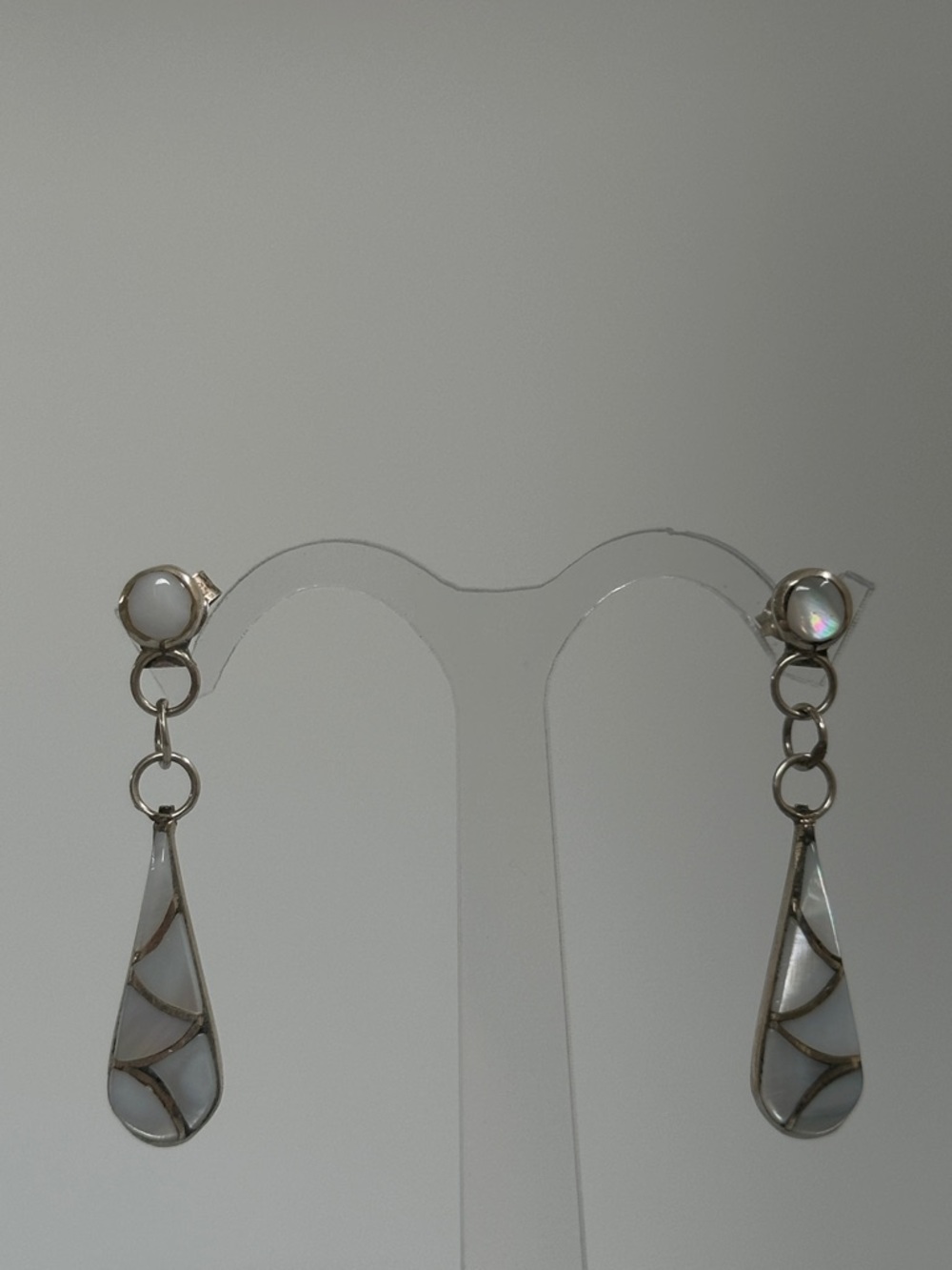 White Opal Teardrop Dangle Earrings 925 Sterling Silver